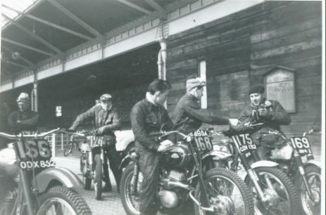 1963 - SSDT Day 1 - No. 166 is the Greeves of Doug Theobald; 170 is an Irish rider not in programme; 168 is Rob Edwards (Cotton); 175 - Sammy Miller (500 Ariel); 169 is Terry Hill (250 BSA).