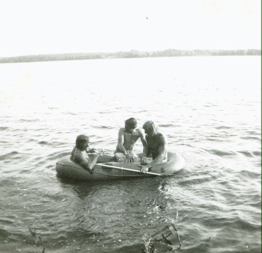1971 - On a lake in Finland, with Mick Andrews & Malcolm Rathmell.