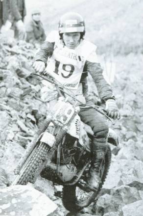 The 1981 Scott at 'Rock Garden' section on the 200cc Montesa - Photo: Barry Robinson 