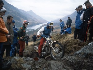 Debbie Evans on Grey Mare's Ridge in the 1978 Scottish Six Days. Photo: Worldwide Copyright, Eric Kitchen - All Rights Reserved.