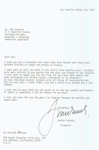 Letter - Javier Burgos - 1972-08-03