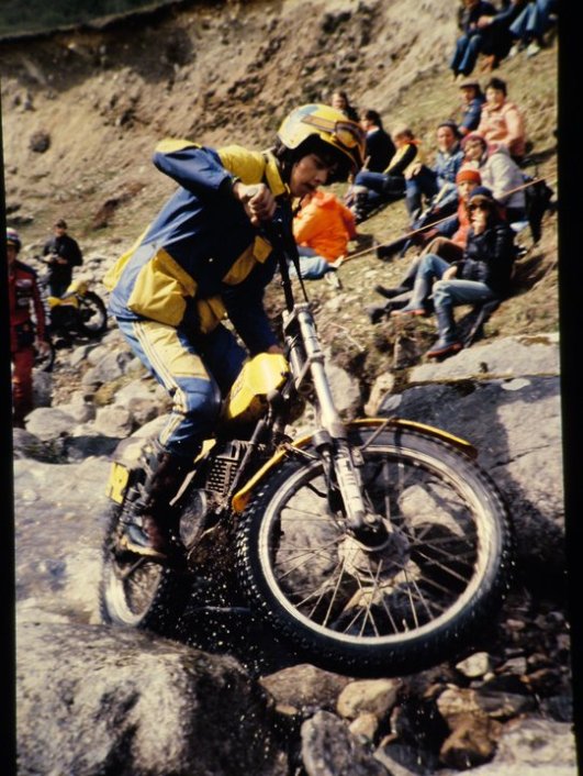 John Lampkin in the 1981 Scottish Six Days at Lagnaha on the 280 SWM. - © - Jimmy Young, Armadale.