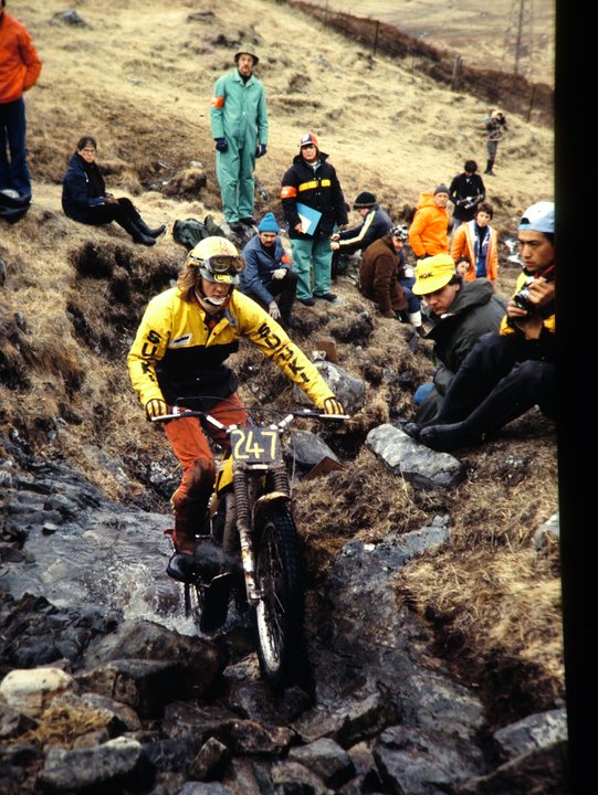 John Reynolds on his 325 Suzuki in the 1979 Scottish Six Days on Achallader, Bridge of Orchy. - © - Jimmy Young, Armadale.