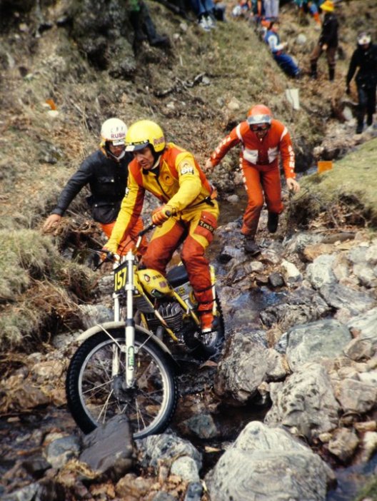 Mick Andrews (350 Ossa) in the 1979 Scottish Six Days - © – Jimmy Young, Armadale.