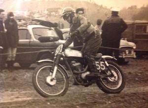 Scrambling a very special Francis Barnett with Norton forks.