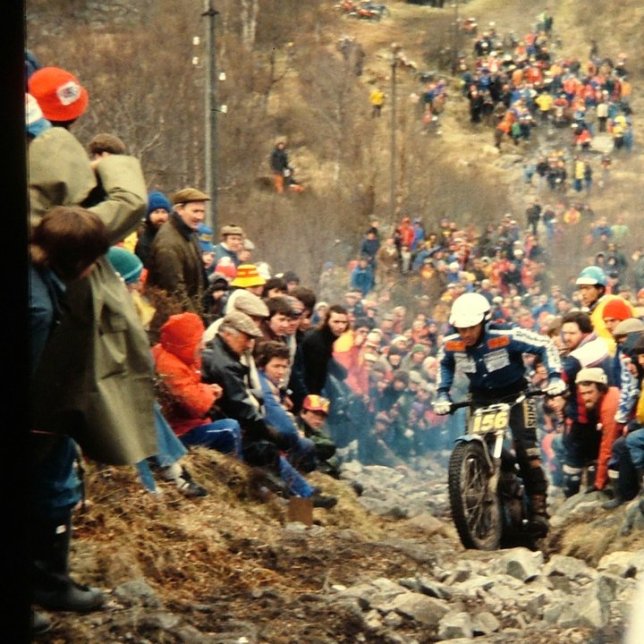 Yrjo Vesterinen (326 Bultaco) on Pipeline in the 198X Scottish Six Days - © – Jimmy Young, Armadale.