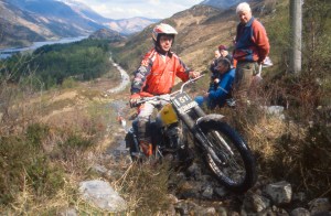 Sid on Coalasnacoan in 2000 on Arthur's BSA (XON688) Photo: Iain Lawrie, Kinlochleven.
