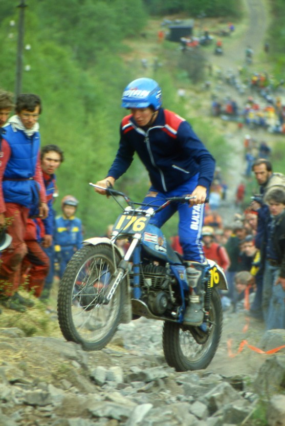 Bernie Schreiber (325 Bultaco) on Pipeline in the 1980 Scottish Six Days - © – Iain Lawrie, Kinlochleven.