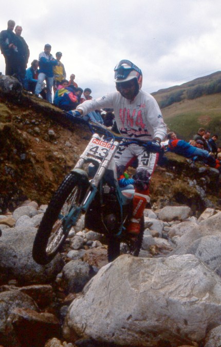 Carlos Casas (310 Montesa) - embajador de Escocia - in the 1991 Scottish Six Days - © – Iain Lawrie, Kinlochleven.