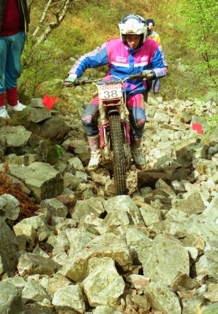 Dan Hemingway (250 Beta) on Garbh Bheinn in the 1991 Scottish Six Days - © – Iain Lawrie, Kinlochleven.