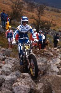 Eddy Lejeune (270 Rothmans Honda RTL270S) on Ben Nevis in the 1986 Scottish Six Days - © – Iain Lawrie, Kinlochleven.