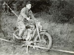 Tommy on his AJS 350 16MC at a trial near WesBathgate, West Lothian around 1951