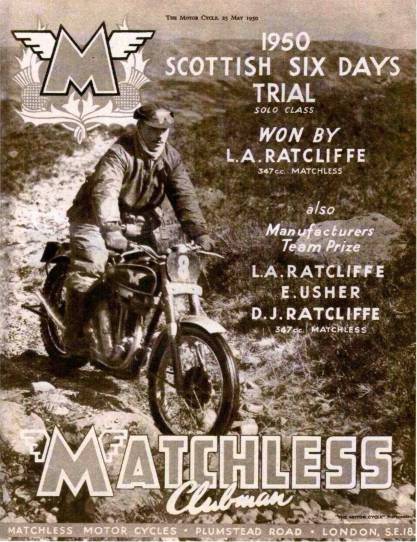 1950 Matchless Advert SSDT Win