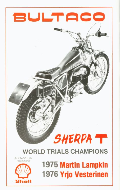1977 SSDT prog rear cover - Bultaco advert