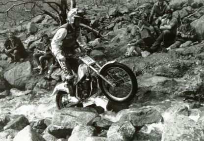 Steve Saunders on Ben Nevis in 1988 on the 250cc Fantic