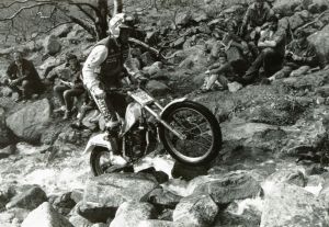 Steve Saunders on Ben Nevis in 1988 on the 250cc Fantic