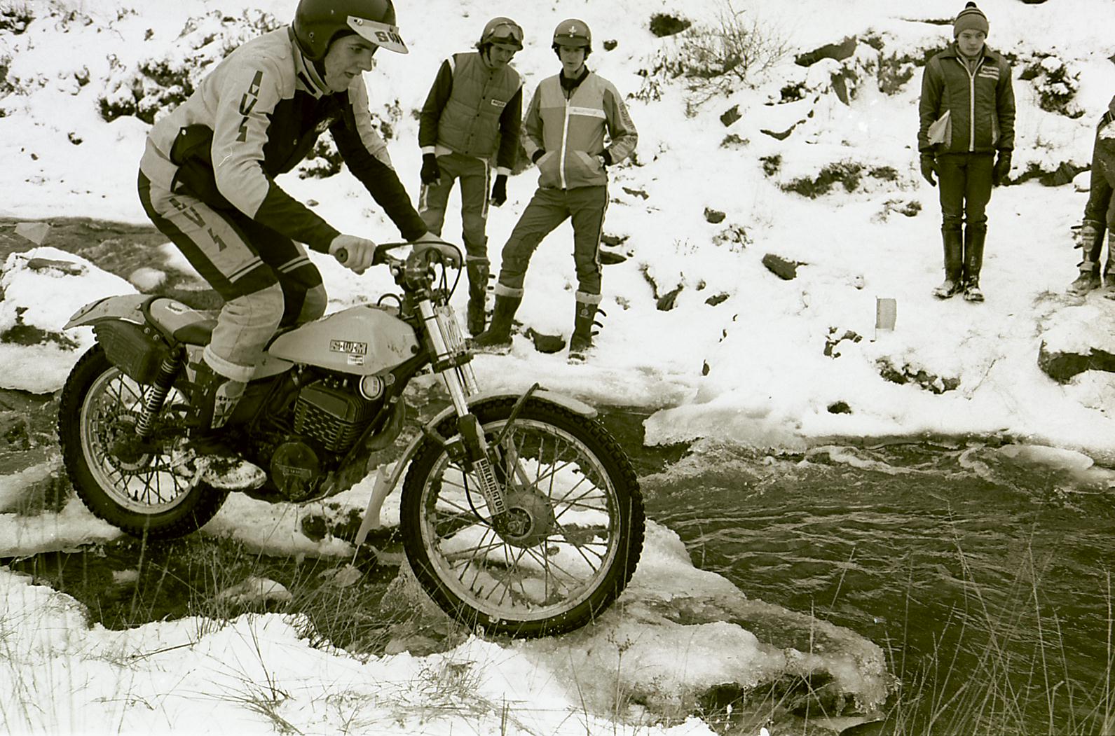 208joe buckworth about to test the icey cold water on his 280 swm 1982