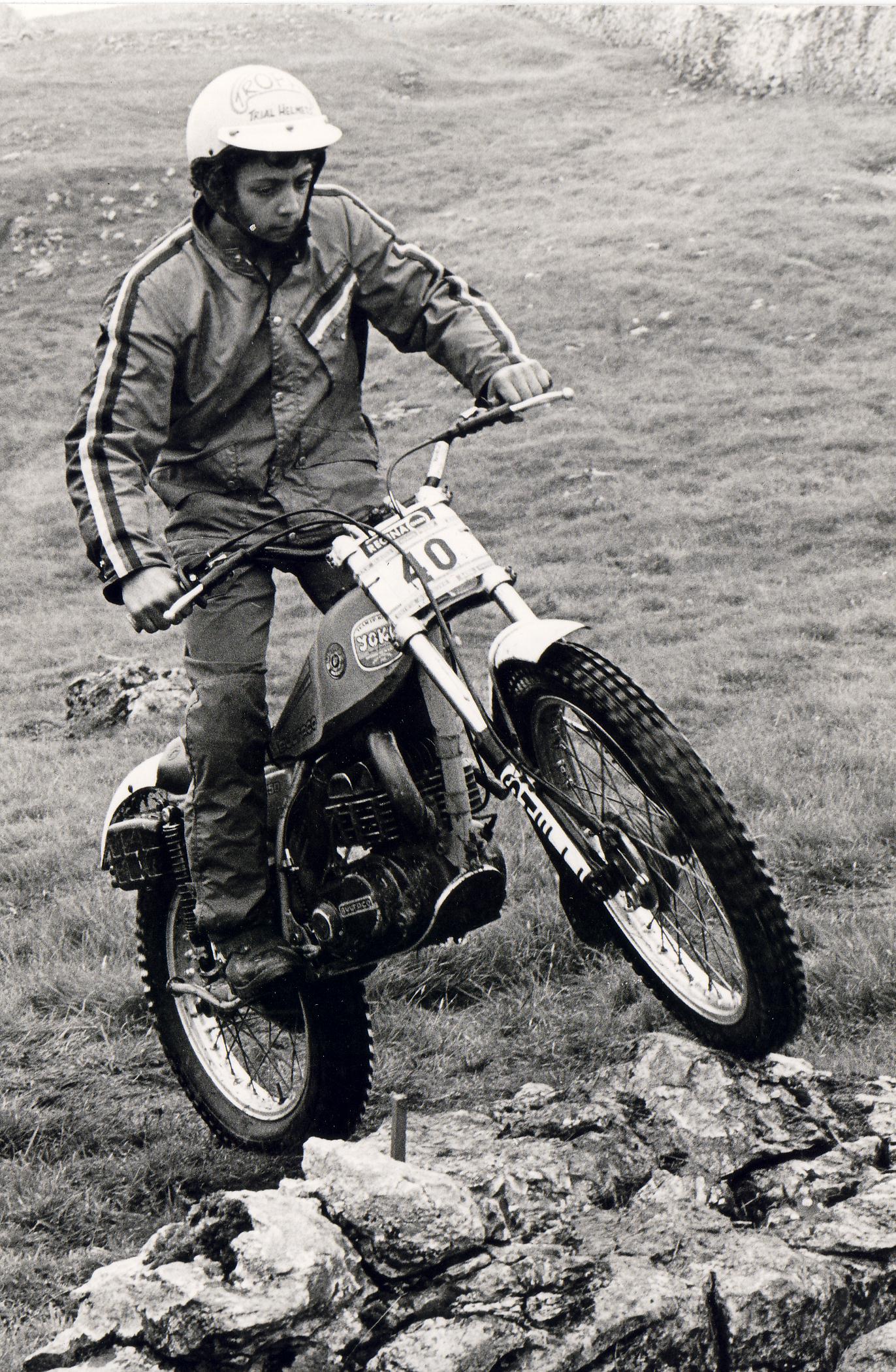 22comerfords bultaco rider tony scarlett,seen here at the bradford youth national in 1981